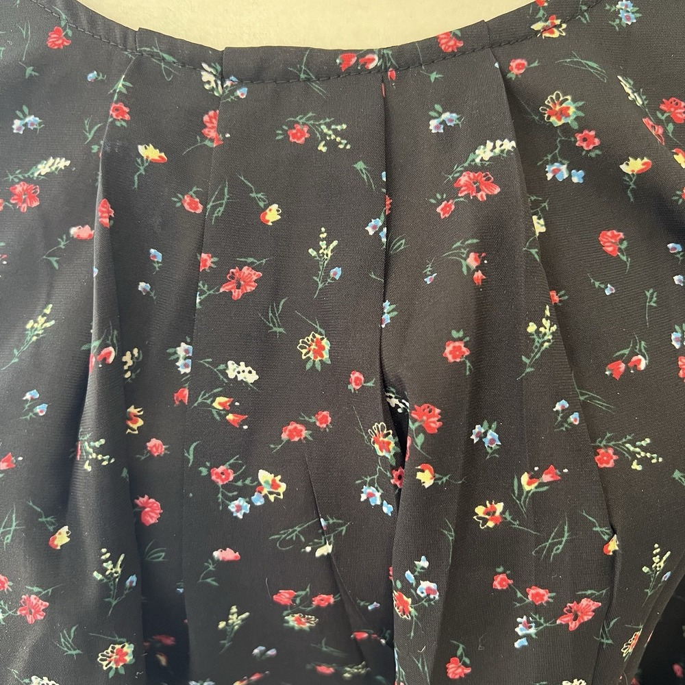 Women's Wild Jasmine Floral‎ Short  Sleeve Blouse Tulip Sleeve 3x Black Pink 3X - Picture 2 of 13